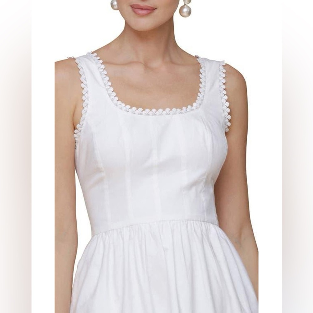 Avec Les Filles White 100% Cotton Romantic Embroidered Summer Dress (Size 4) - Picture 3 of 4